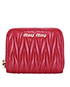 Miu Miu Matelasse Zip Around Wallet, front view